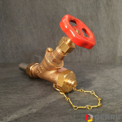 Спускной вентиль с маховиком Ду 32,  1/2 НР, бронза 