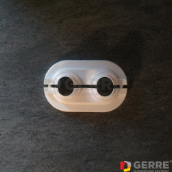 Декоративная пластмассовая крышка плоская, межтрубное расстояние 35мм, 14-16мм диаметр отверстия 