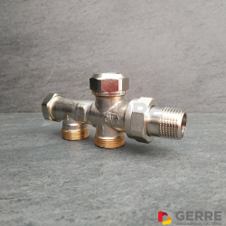 Присоединительная насадка &quot;Uno&quot; с запорной функцией, М24х1,5 НР, межтрубное расстояние 35мм 