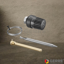 Терморегулятор с погружным датчиком 70-100 C, капиллярная трубка 5м, погружная гильза G1/2, арт. 1140574 