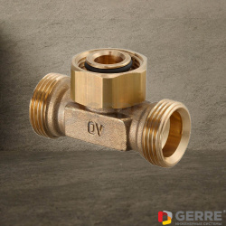 Тройник для соединения к вентилю &quot;Tri-D&quot; 3-ходового распределительного вентиля, латунь, 3/4&quot; НР 