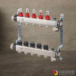 Распределительная гребенка Multidis SFR, 2 х G 3/4 с ротаметрами 