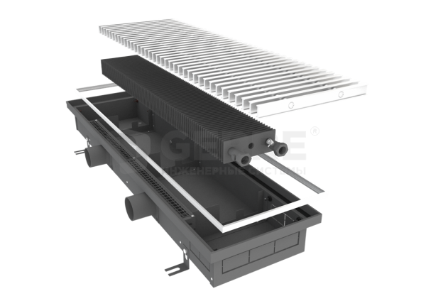 Techno Air KVVZ 420-120-4500 - внутрипольный конвектор с воздухоотводами