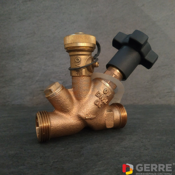 Вентиль Aquastrom KFR Ду32, G 1 1/2" x G 1 1/2", со спускным штуцером Oventrop