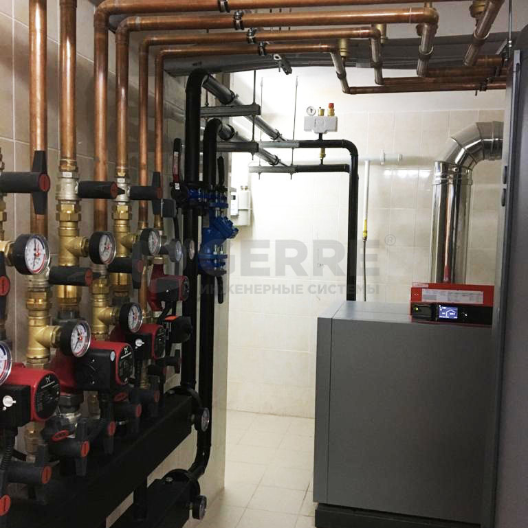 Котельная в частном доме с котлом Viessmann Vitogas 100F 59351