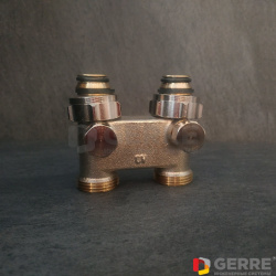 Перепускной узел 3/4"НГx3/4"НР,  никелированный 