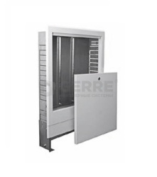 KAN-therm шкафчик встраиваемый SWPS-10/7, до 10 отводов, с эмалированной рамкой для коллекторной группы, с изгибом кромки рамки под углом 45° 
