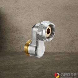 S-образное резьбовое соединение G3/4"НР x G3/4"НГ, латунь, никелированное 