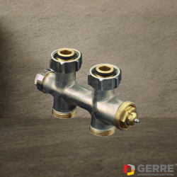 Multiblock T присоединительный узел 3/4"НГ x 3/4"НР, латунь,проходной 