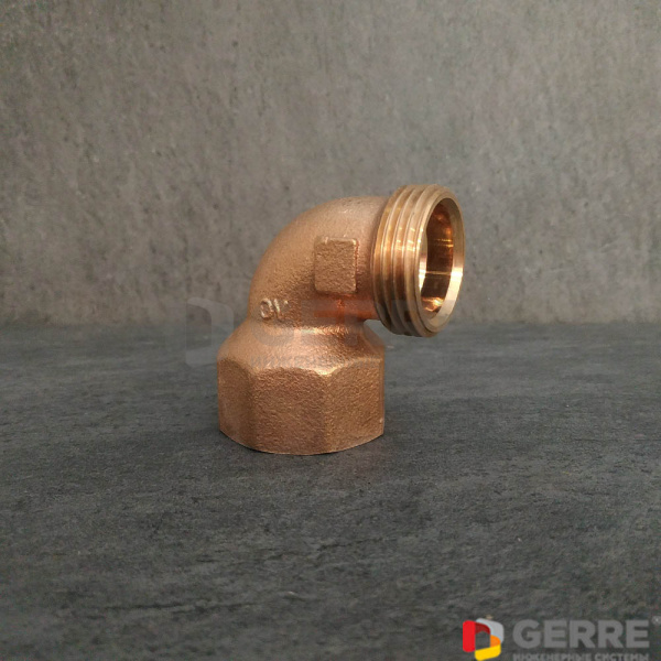 Cofit S угольник-переход бронза, G 1 1/4"НР x Rp 1 1/4"ВР Фитинги для труб Copipe Oventrop
