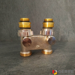 Перепускной узел с функцией отключения, 1/2"НРx3/4"НР, никелированный 
