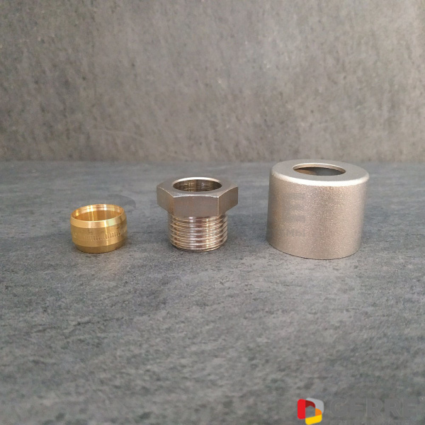 Присоединительный набор со стяжными кольцами для серии "E", 1/2"x16мм, никелированный Oventrop