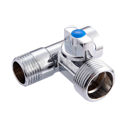 Кран-тройник для подключения сантехнических приборов MVI 1/2"x3/4"x1/2" внутренняя-наружная-наружная 