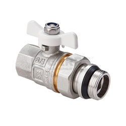 Кран-американка 3/4", ГОСТ, прямой с накидной гайкой и самоуплотняющимся кольцом 