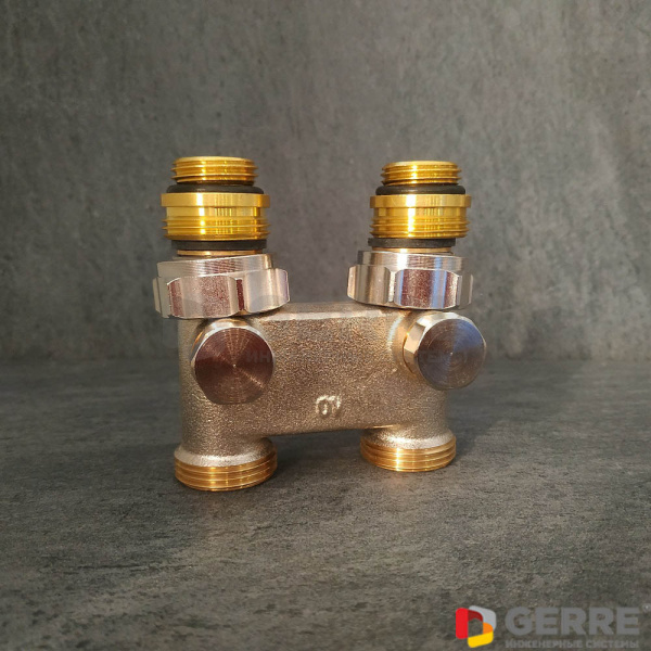 Перепускной узел с функцией отключения, 1/2"НРx3/4"НР, никелированный Multiflex