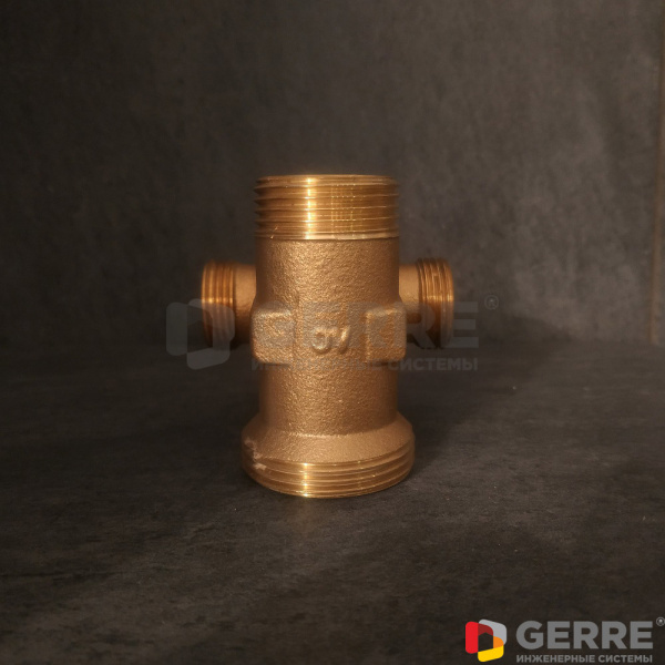 Cofit S крестовидное соединение G1 1/4" x G1" x G3/4" x G3/4", латунь Oventrop