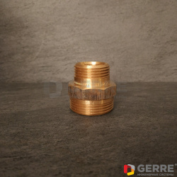 Cofit S двойной ниппель редукционный, бронза, G 1 1/4"НР x G 1" НР 