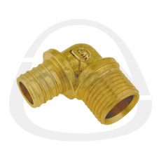 Отвод латунный Push с резьбой наружной, 18 х 2,5/ 15Cu - G1/2 