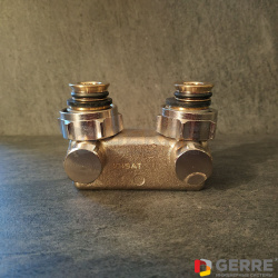 Перепускной узел 3/4"НГx3/4"НР, угловой, никелированный 