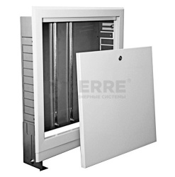 KAN-therm шкафчик встраиваемый SWPSE-4, до 2 отводов, с эмалированной рамкой для коллекторной группы, с изгибом кромки рамки под углом 45° 