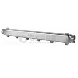 Коллектор из нержавеющей стали MVI, м\ц 100мм, 1"x1/2", 7 выходов 