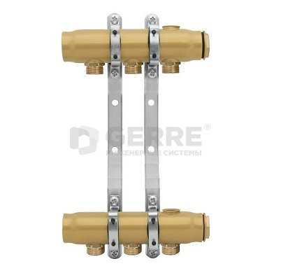 Распределитель KAN-therm стальной 1 1/4" для центрального отопления на 3 отвода без оснастки (серия 10) Комплектующие для теплых полов KAN-therm (Польша)