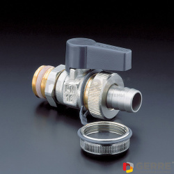 Optiflex шаровой кран, латунь,никелированный Ду 15,1/2"НР,со штуцером для шланга и колпачком 