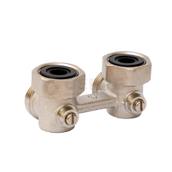Узел нижнего подключения угловой, с шаровым затвором MVI 3/4"*3/4" 