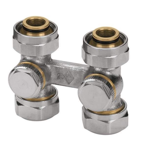 Узел нижнего подключения радиаторов Heimeier Vecotec проходной G3/4", наружная  резьба Арматура для нижнего подключения Heimeier