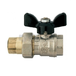 Кран шаровый Rubinetterie Bresciane Uni-Sfer серия 4504 1" вн/нар, алюминиевая рукоятка-бабочка 