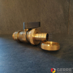 Optiflex шаровой кран, латунь Ду15,1/2"НР, со штуцером для шланга и колпачком 