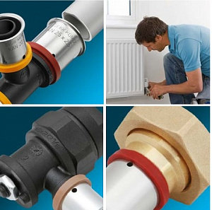 Фитинги и комплектующие для металлопластиковых труб KAN-therm (Польша)