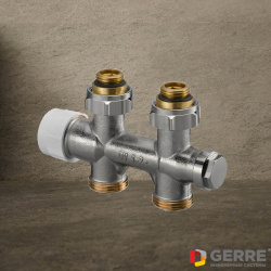 Multiblock T присоединительный узел 1/2"НГ x 3/4"НР, латунь,проходной 